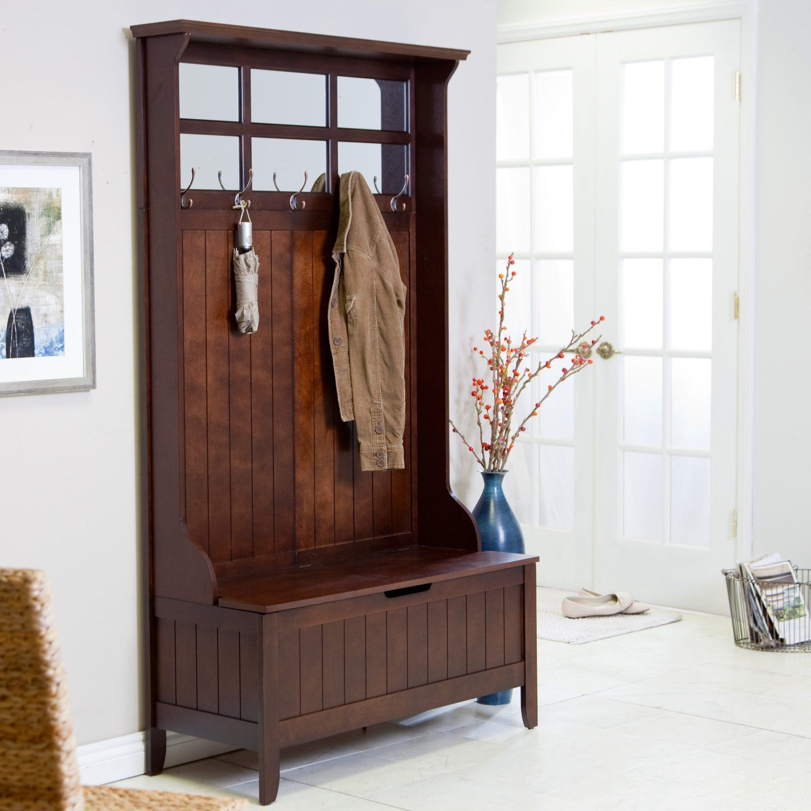 A Stylish Solution The Layli Hall Tree and Entryway Design