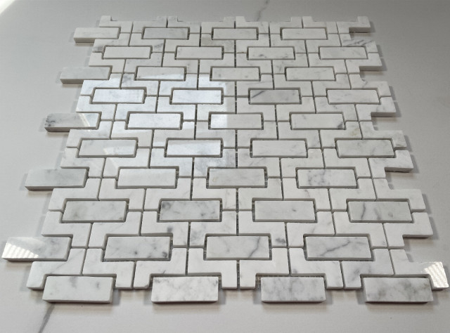Exploring the Unique Patterns of Carrara Marble Fretwork Interlock Tiles