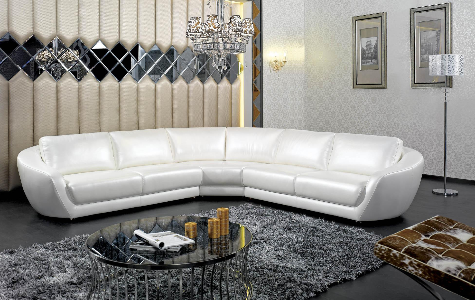 Your Guide to the GIOVANNI 4-Power Italian Leather Sectional in White