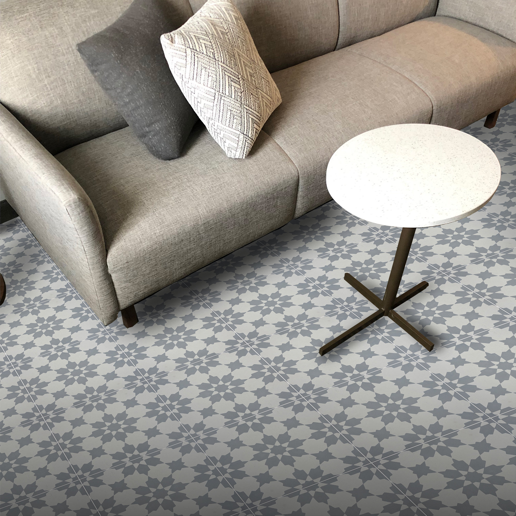 Design Inspiration with White/Gray Nador Cement Tiles