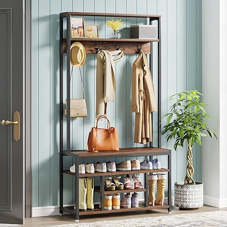 Creating a Welcoming Entrance A Look at the Tribesigns Shoe Rack Bench Set