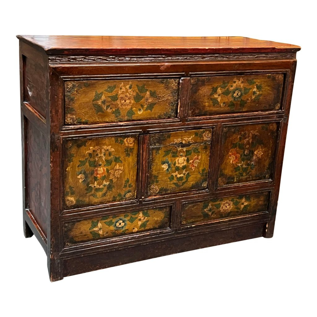 Authenticating Tibetan Hall Cabinets Hand Painted Dragons A Collector's Guide
