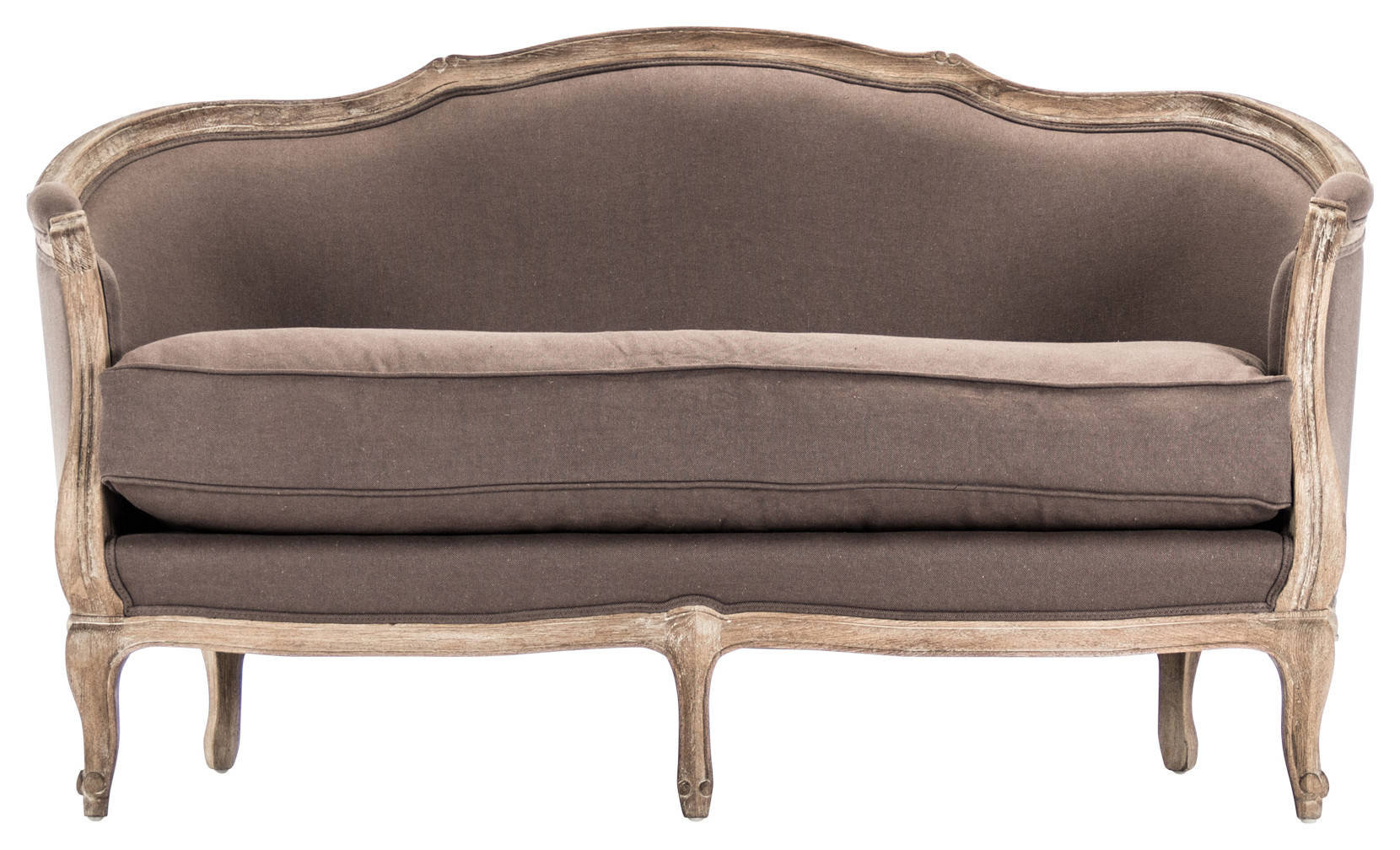 The Timeless Elegance of a Maison Settee with Aubergine Linen Upholstery