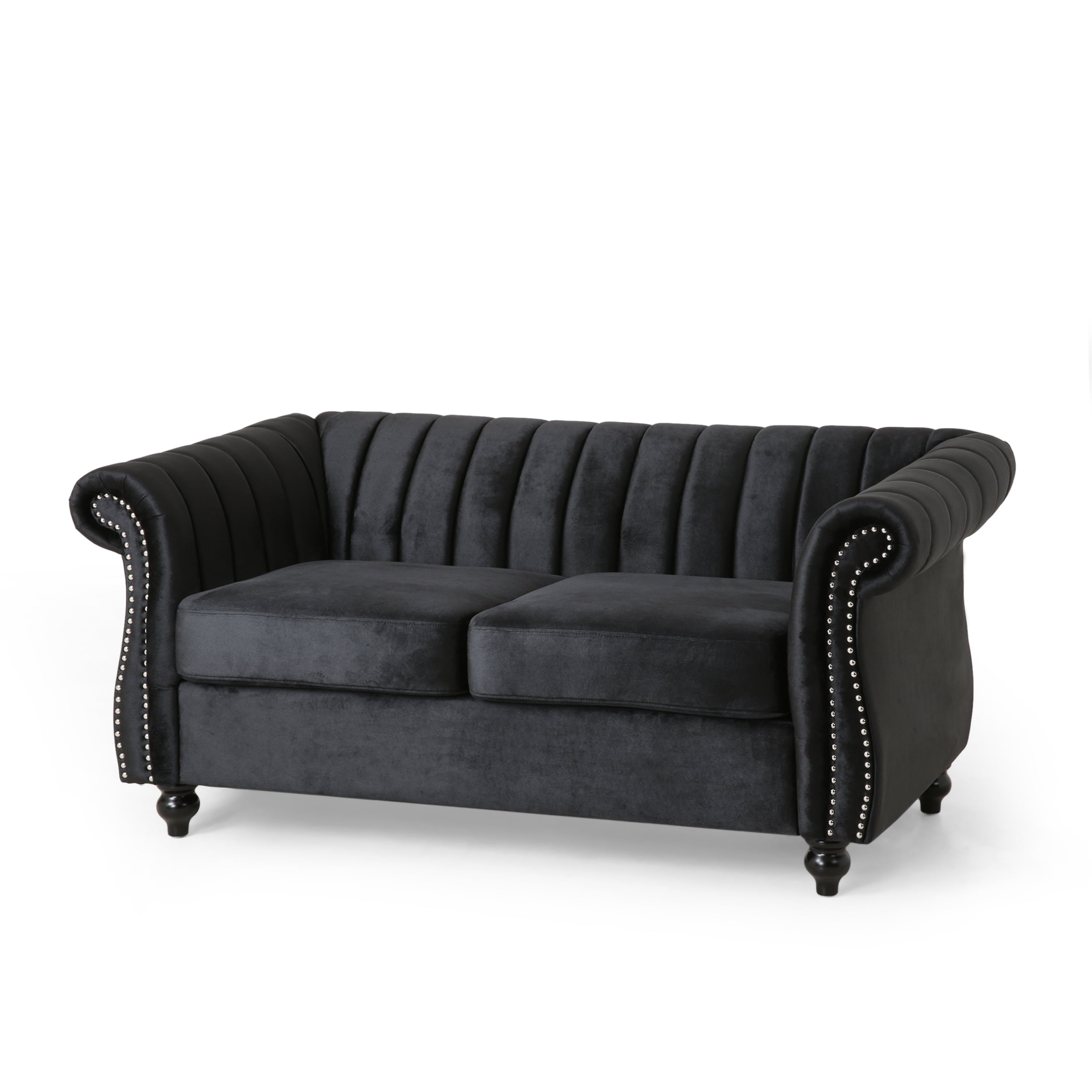 The Naomi Black Velvet Loveseat Your Living Room Needs