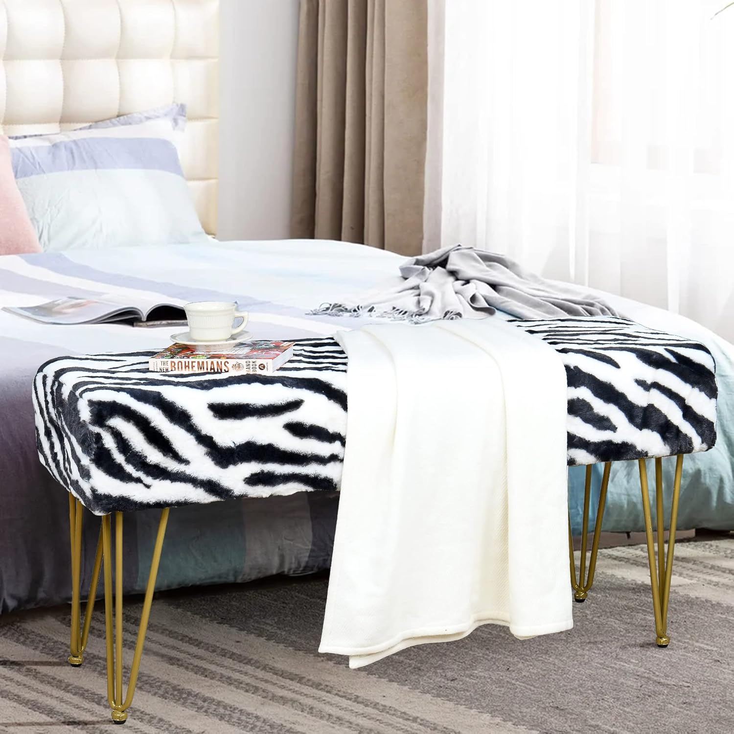 Exploring the Texture and Durability of Zebra Faux Fur Ottoman Materials