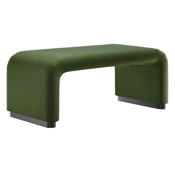 Understanding the Koda Performance Velvet Waterfall Ottoman in Black Moss Green