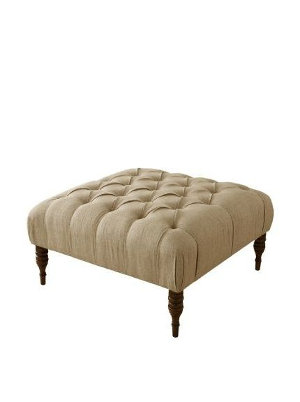 Exploring the aesthetic appeal of lattice linen upholstered ottoman in crimson