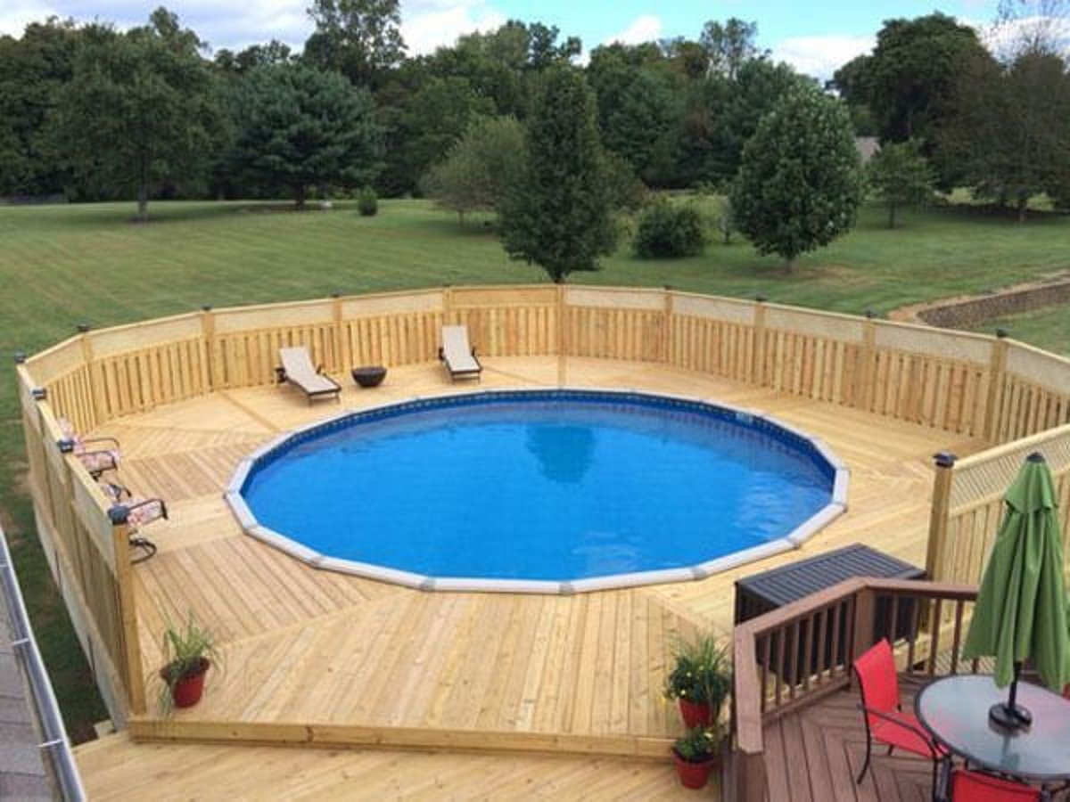 above ground round pool decks
