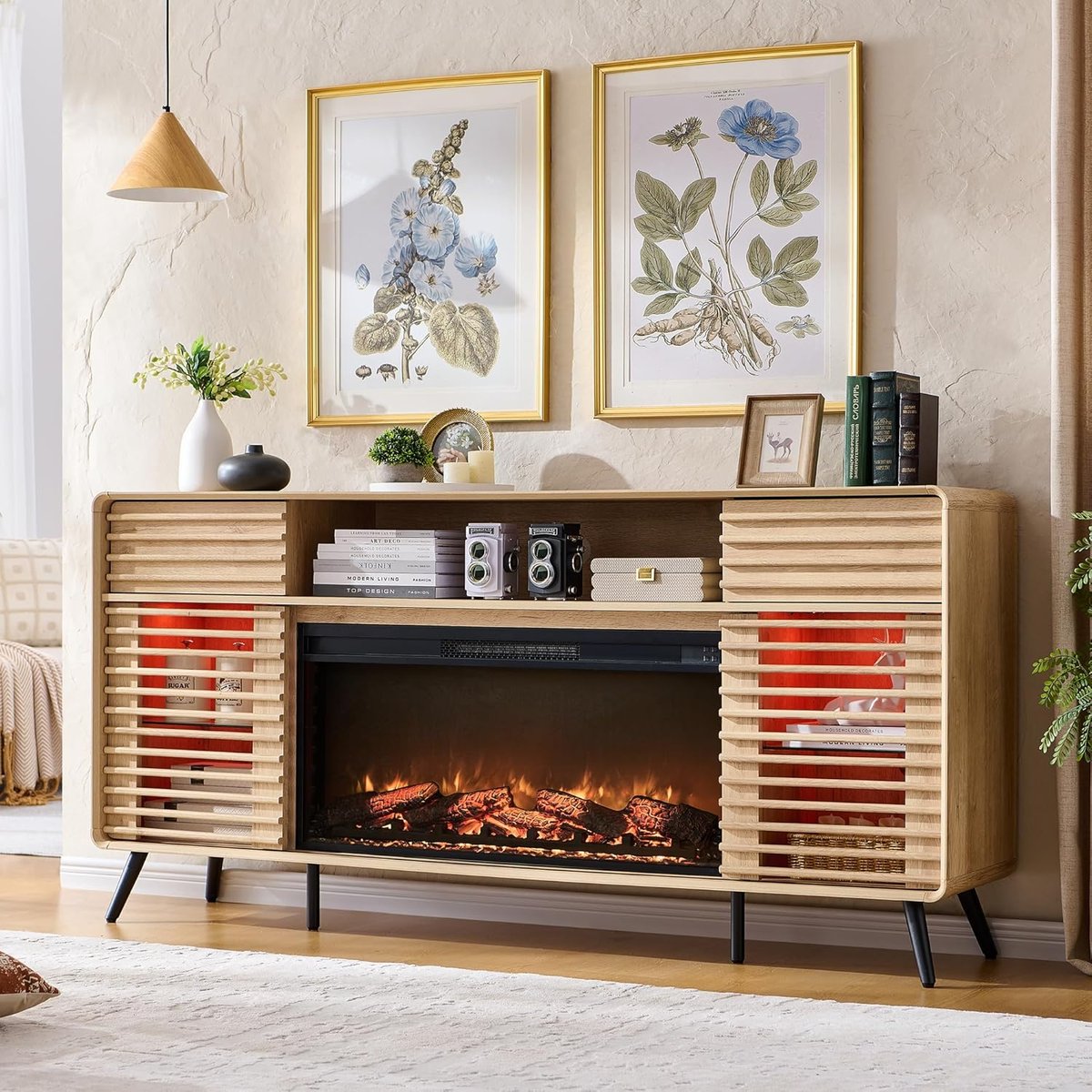 Bringing Warmth and Style Home The Mid Century Fireplace TV Stand Story