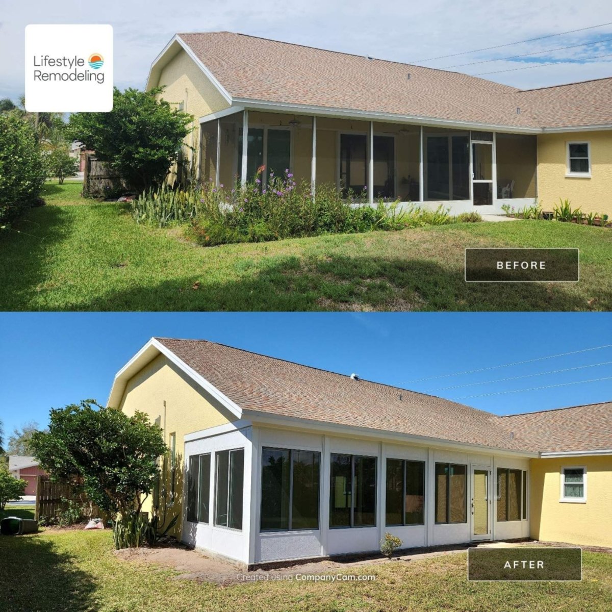 convert screened porch to sunroom