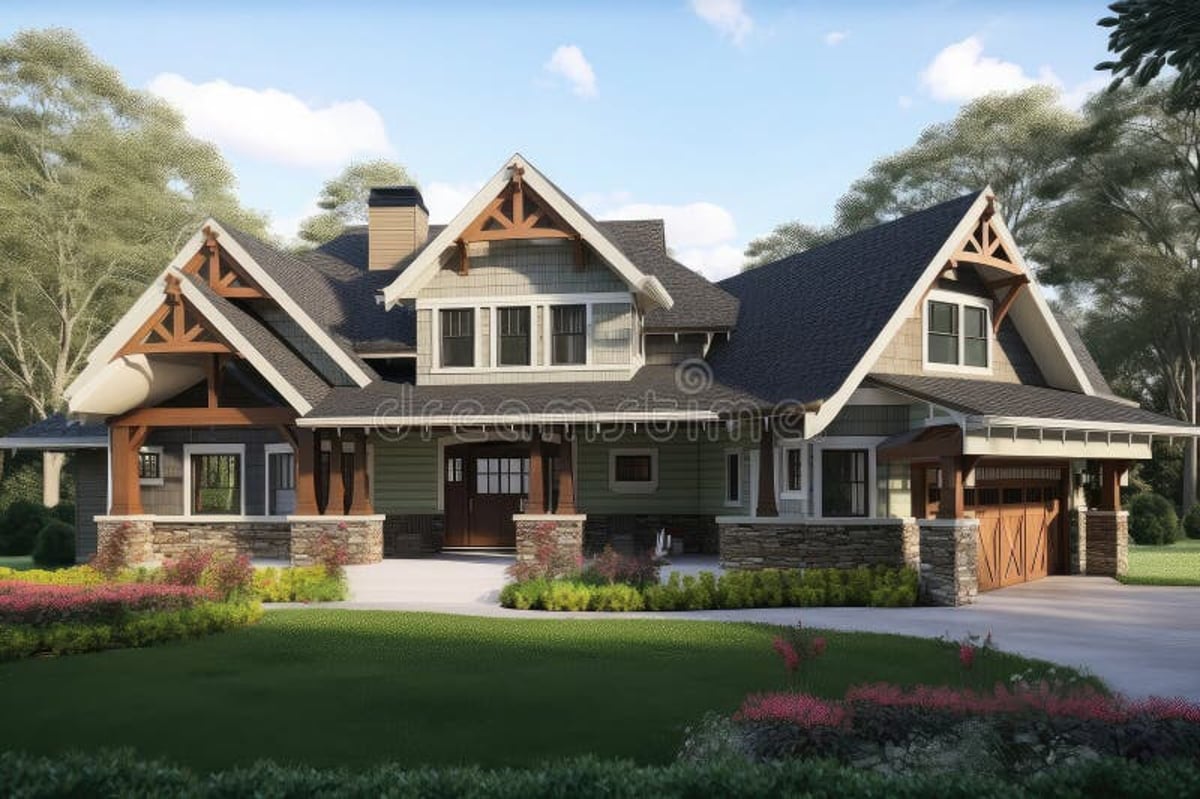 craftsman style house with wrap around porch
