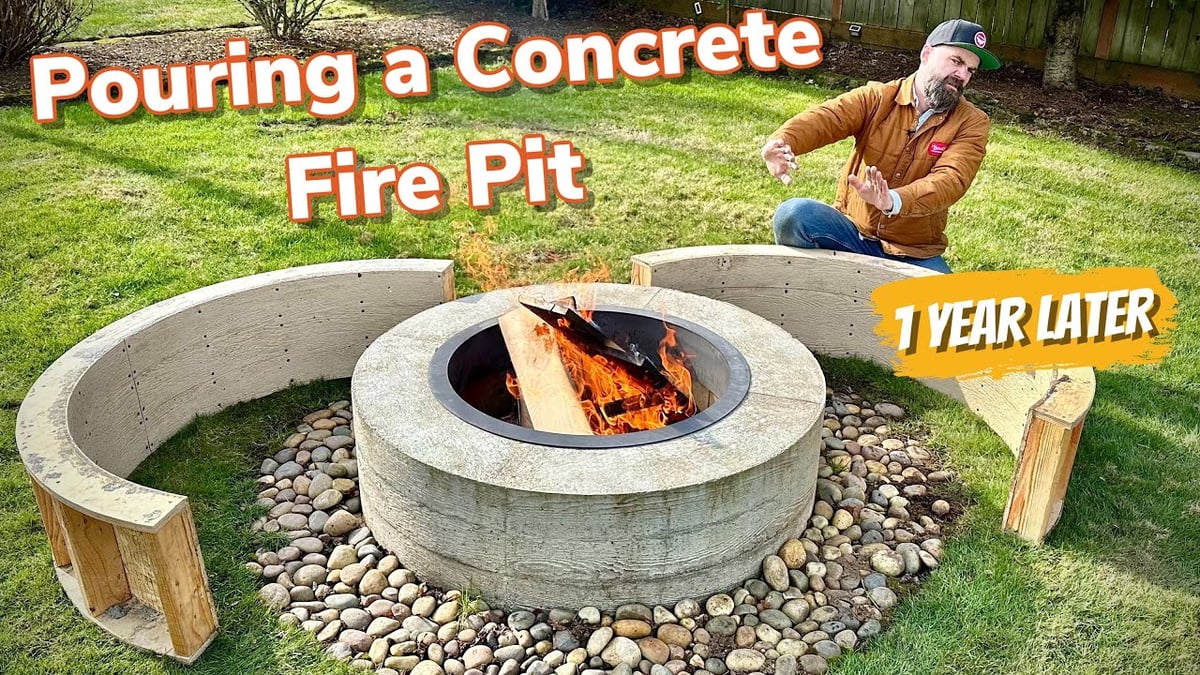 fire pit on concrete slab