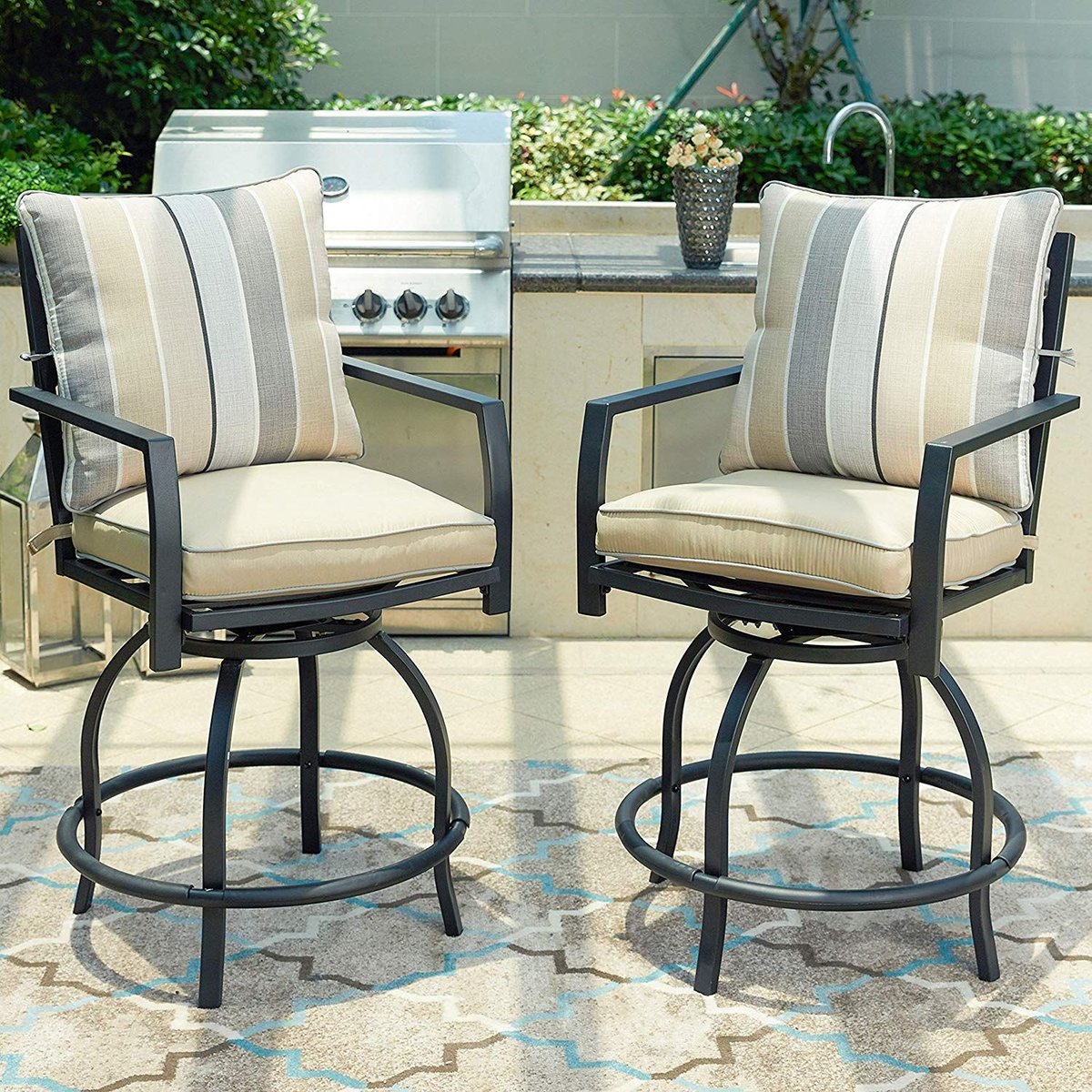patio bar height swivel chairs