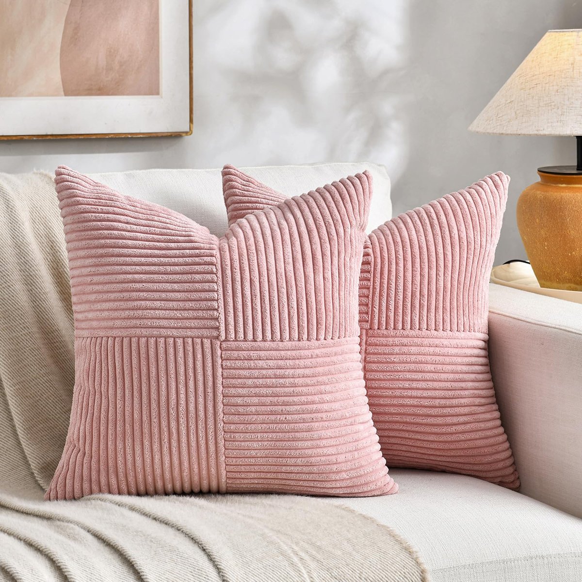 pink decorative pillows for bed