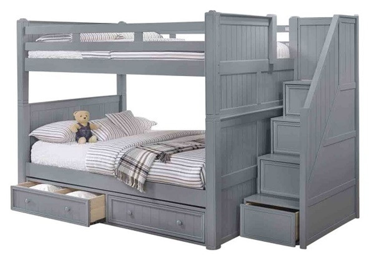 Safety First Exploring the Features of Reliable Grey Bunk Beds with Stairs
