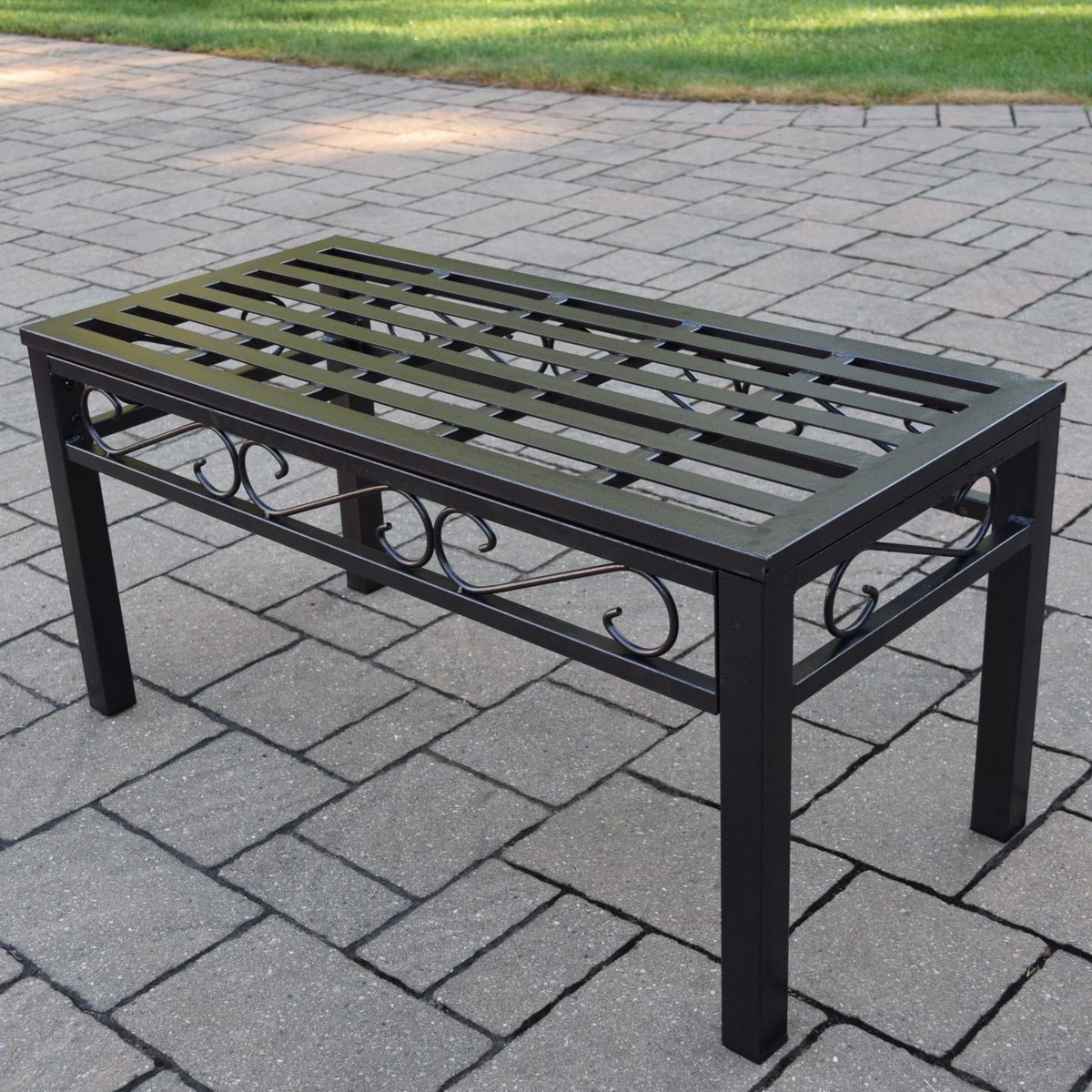 wrought iron patio coffee table