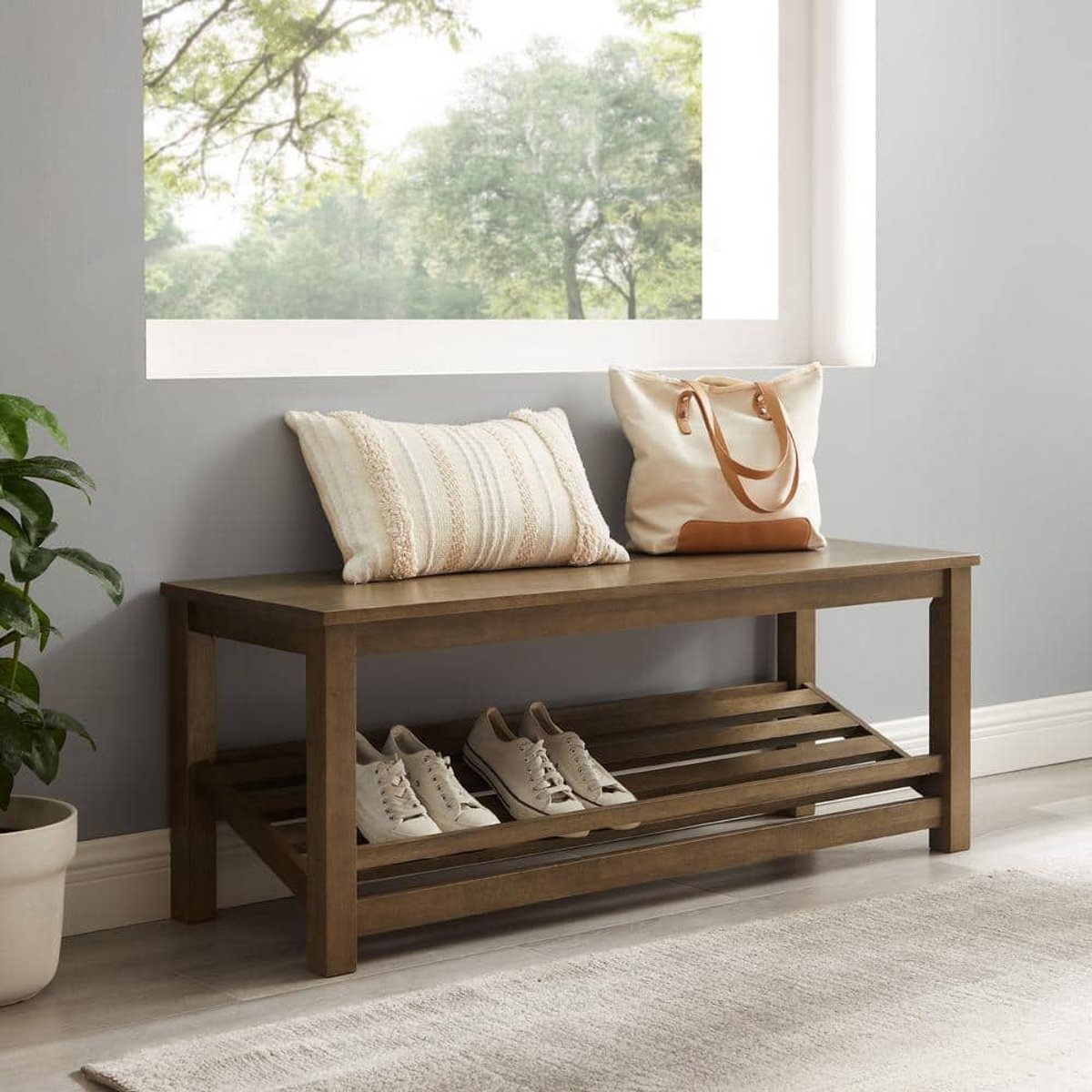 Creating Cohesion Understanding the Black Oak Entryway Bench and Shelf Duo