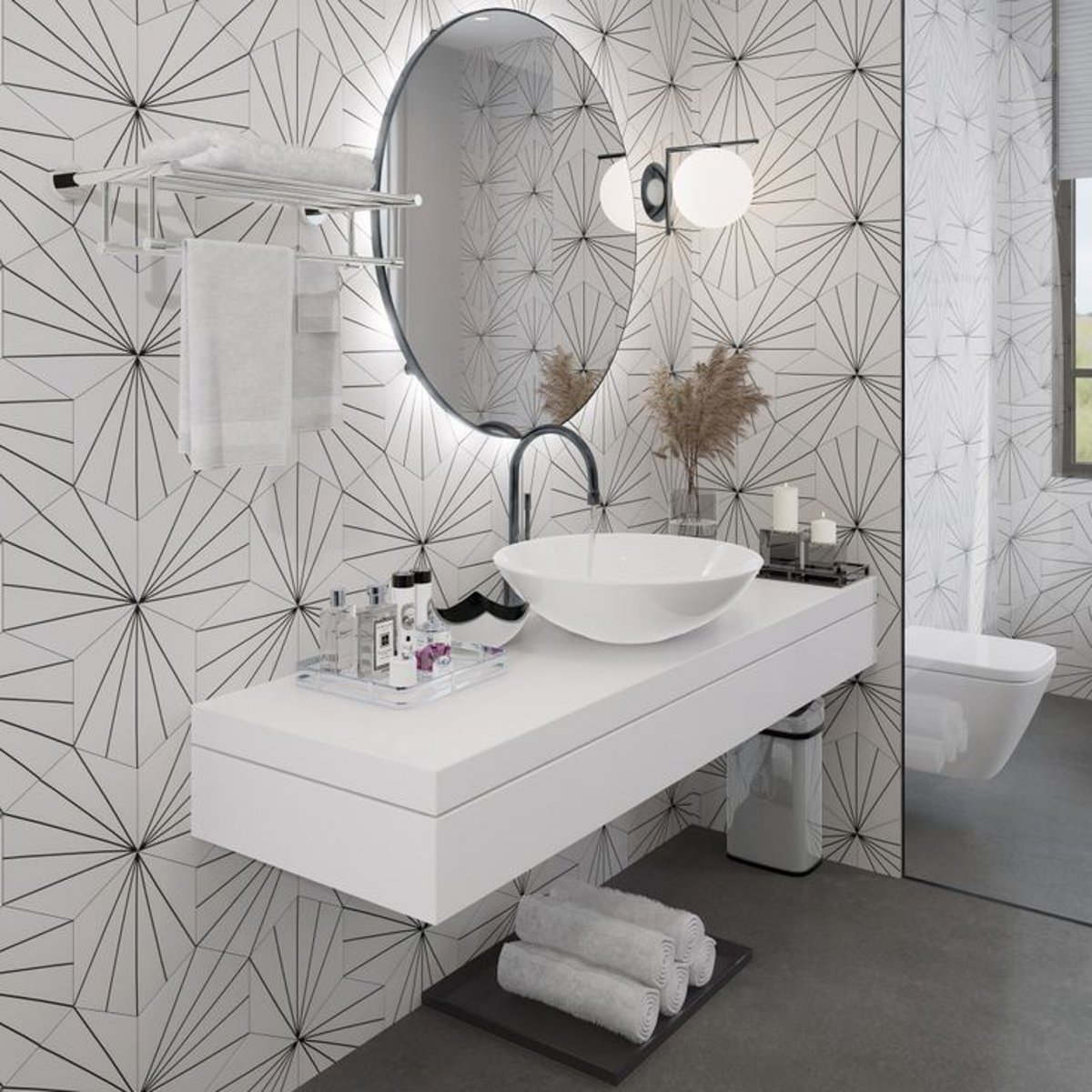 Exploring the Versatility of Aster Hex Encaustic Porcelain Floor and Wall Tile Nero