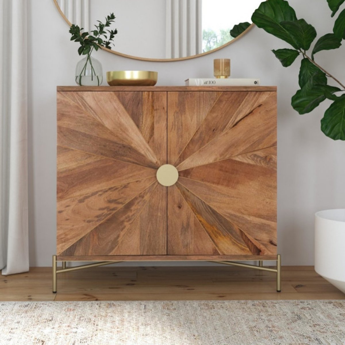 Styling Your Space with the Neskowin 2 Door Cabinet Natural/Gold
