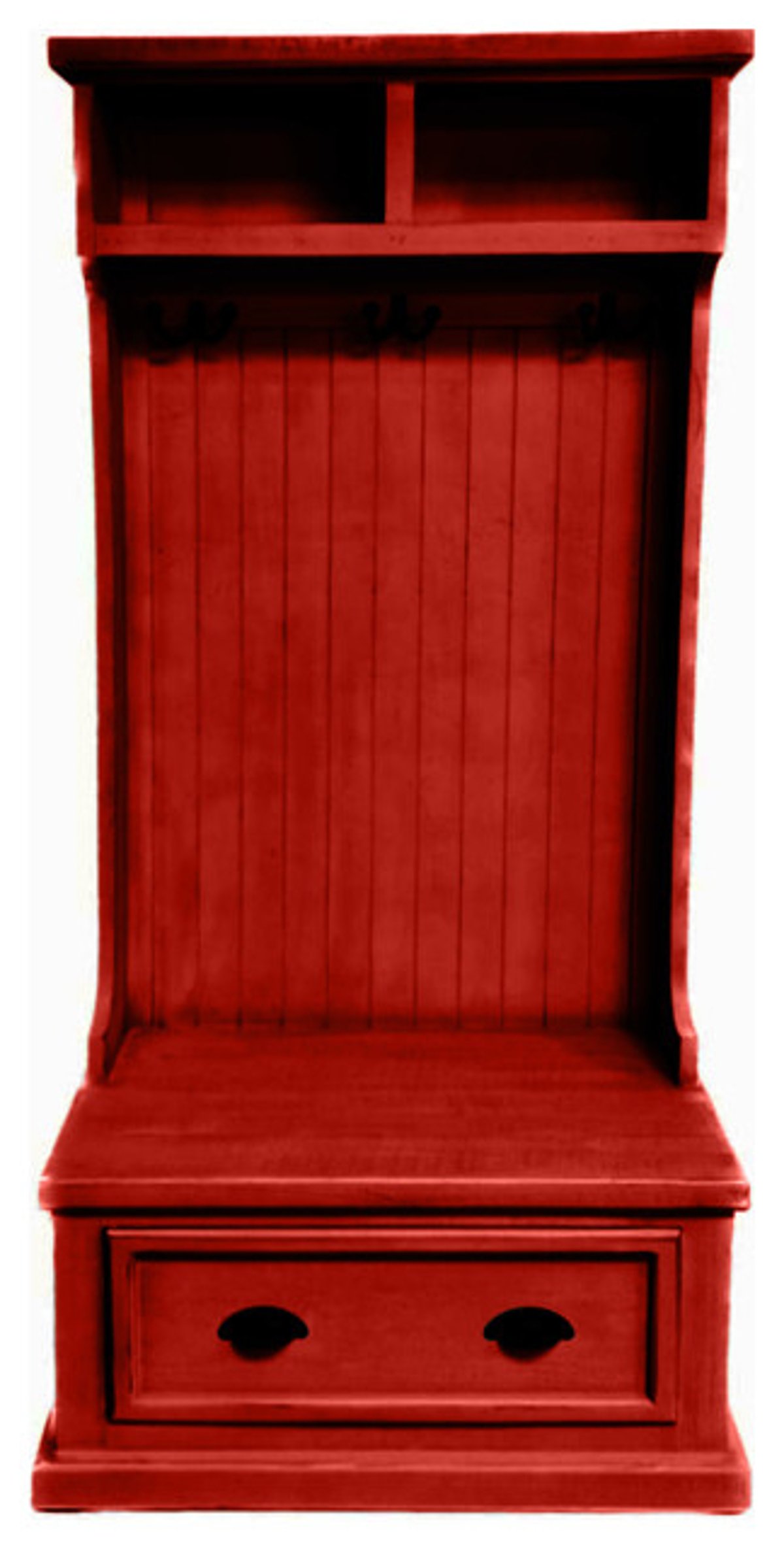 Discovering the Charm of a Persimmon Red Rustic Hall Tree