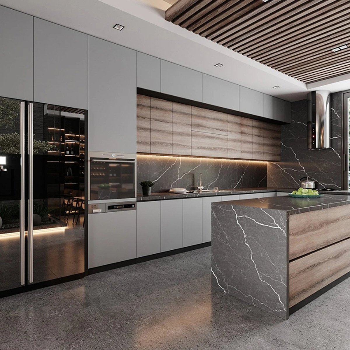 Designing Your Space with a Coastal Wood Checkered Cabinet