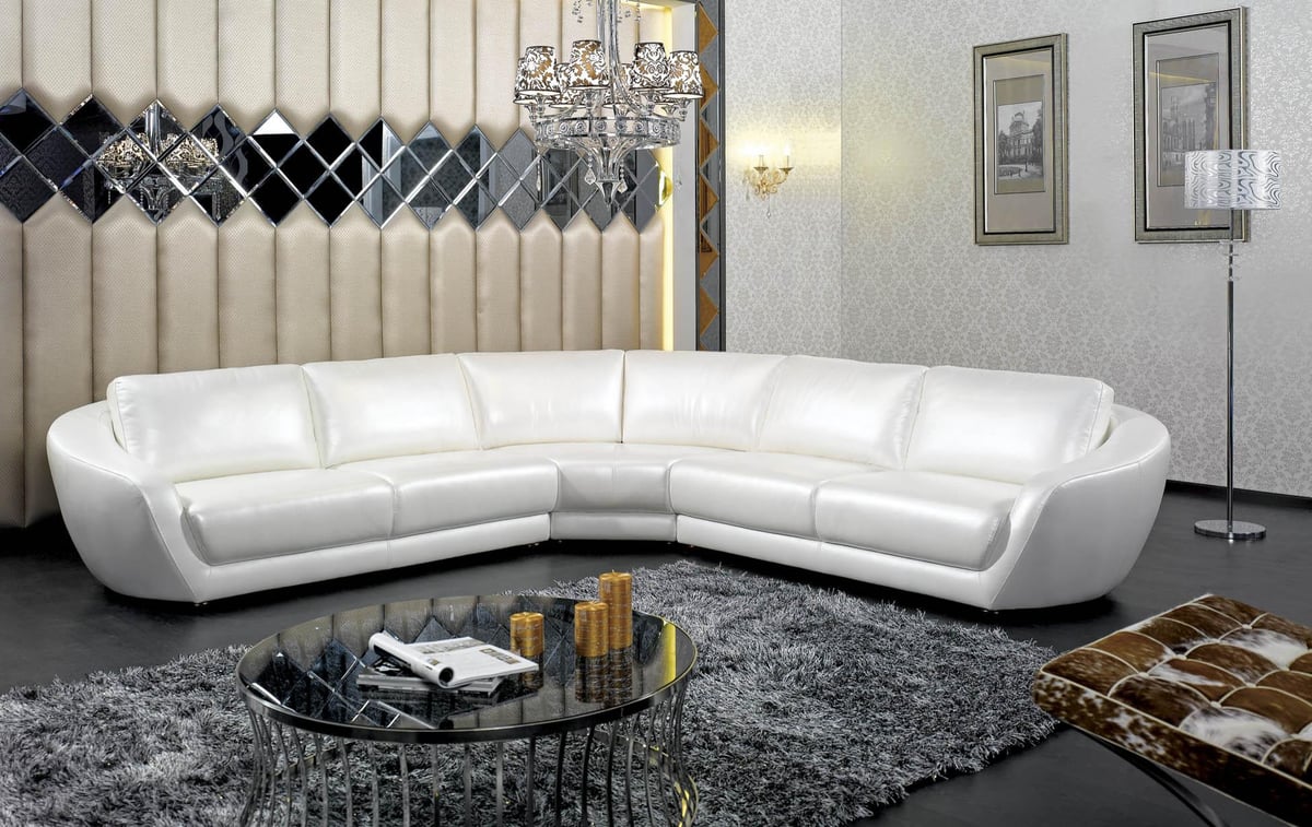 Your Guide to the GIOVANNI 4-Power Italian Leather Sectional in White