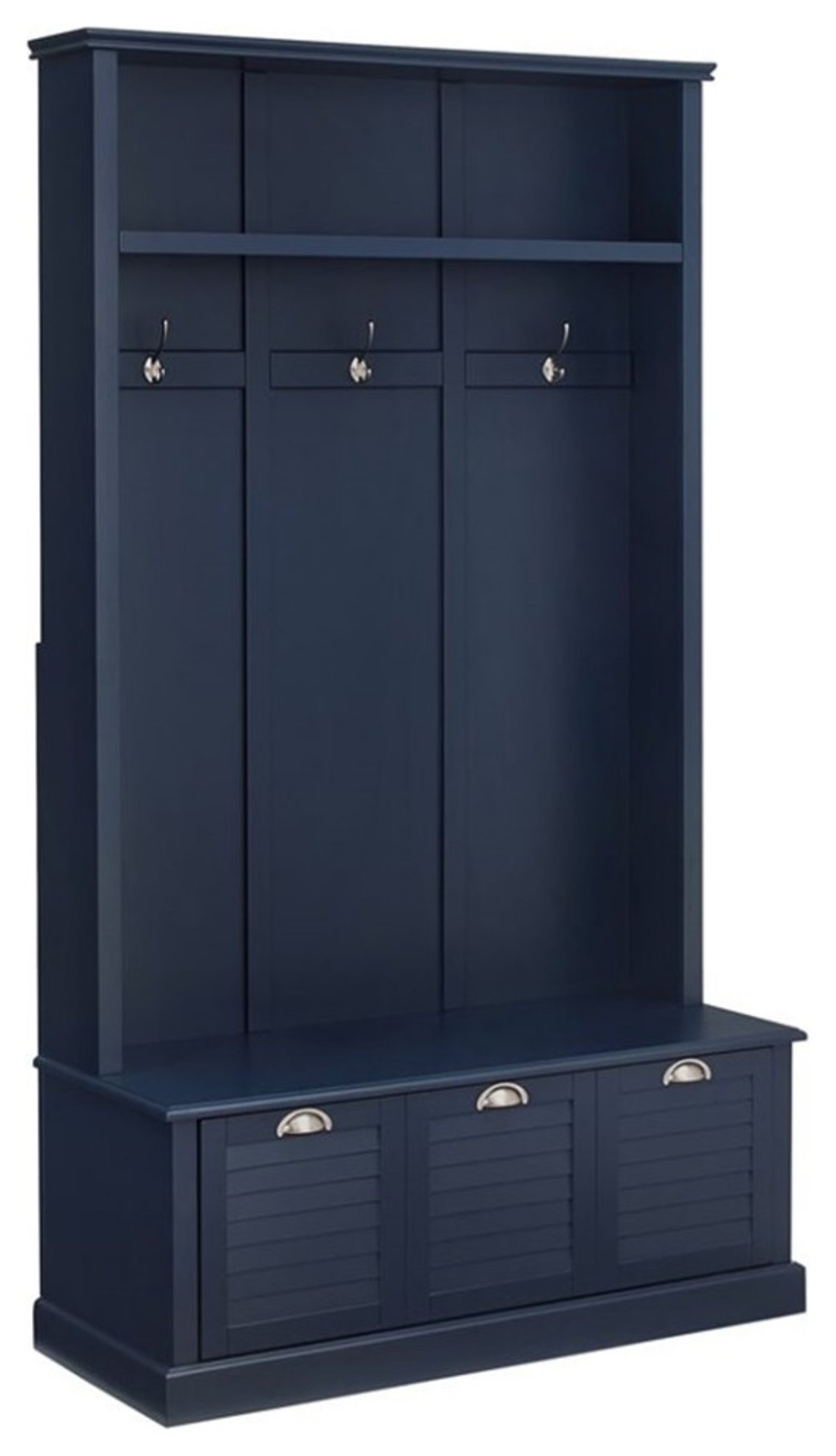 A Closer Look at the Bowery Hill Coastal Wood Hall Tree in Navy for Entryway Solutions