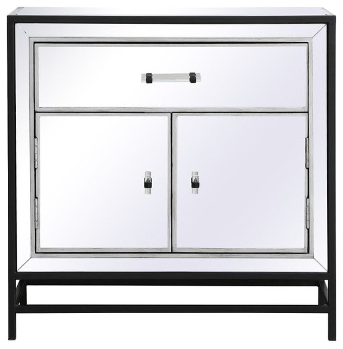 A Closer Look at the Elegant Jesse 28.5" Mirrored Cabinet in Black