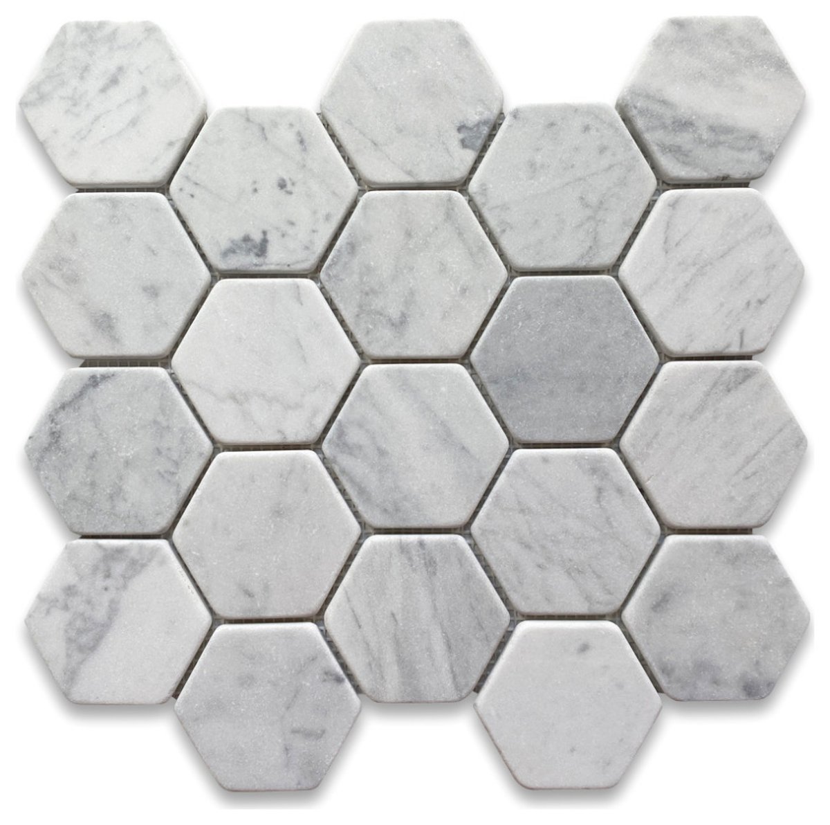 The Enduring Elegance of 3-Inch Hexagon Tumbled Marble in Shower Design