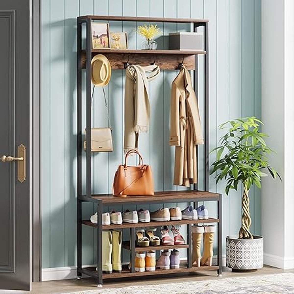 Creating a Welcoming Entrance A Look at the Tribesigns Shoe Rack Bench Set