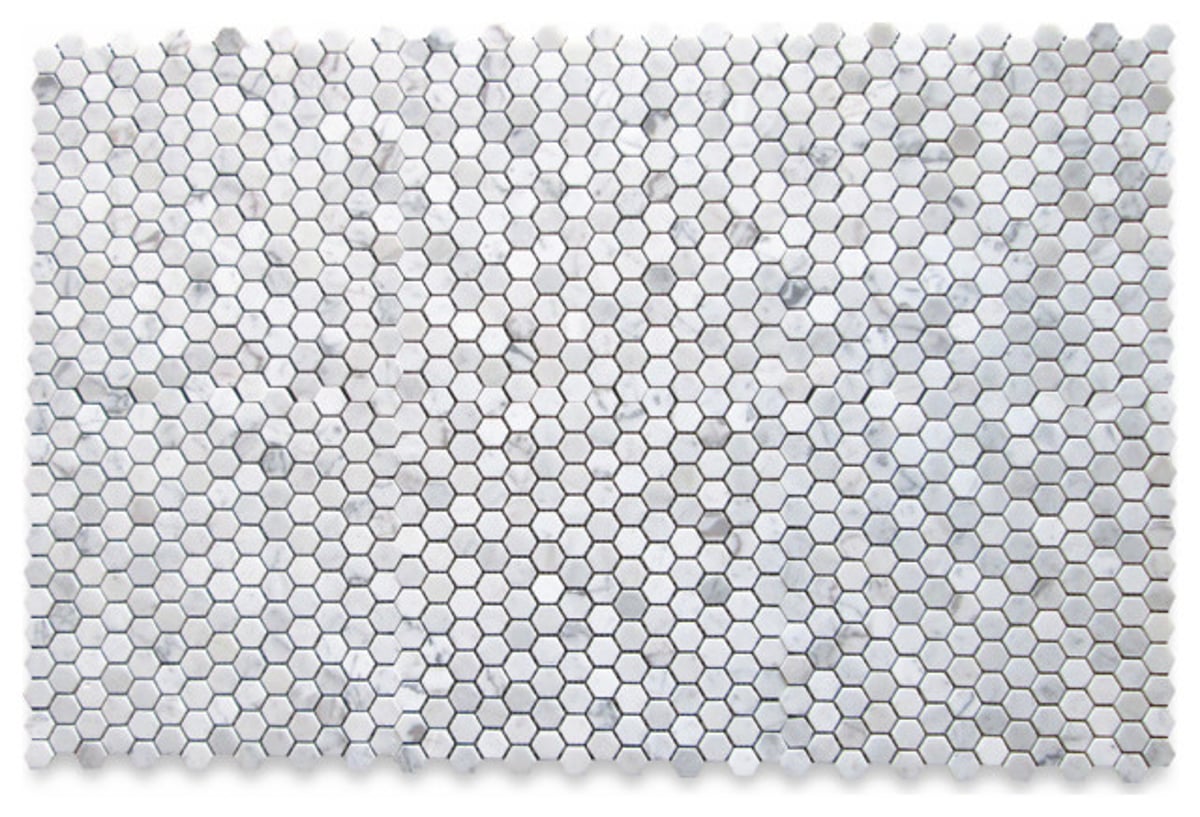 Crafting Spaces with Carrera Marble 1 Hexagon Mosaics