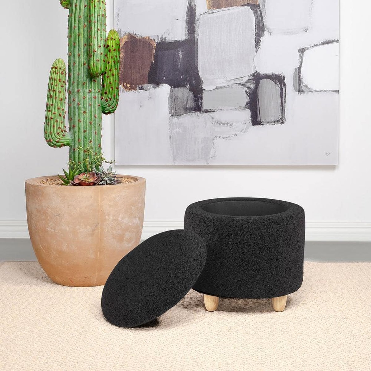 Understanding the Versatility of Black Faux Sheepskin Storage Ottomans