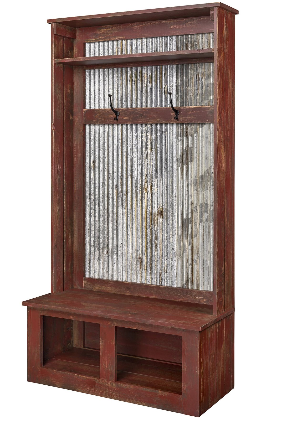 Discover the Timeless Charm of Dark Rustic Solid Wood Hall Trees