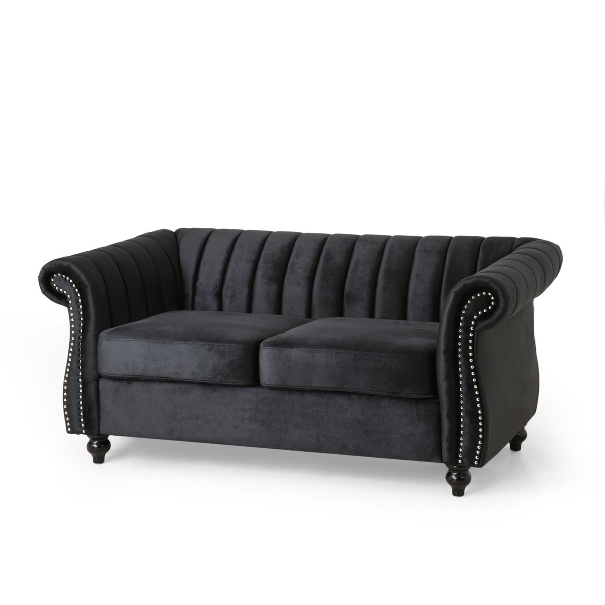 The Naomi Black Velvet Loveseat Your Living Room Needs