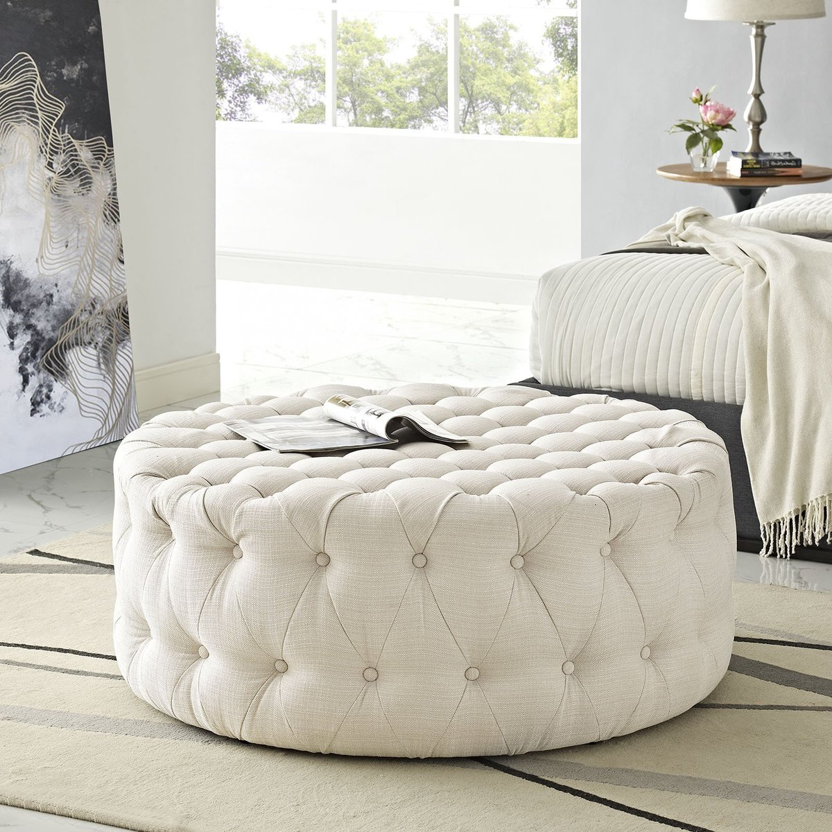 Maximizing Comfort and Style with Amour Fabric Upholstered Ottomans