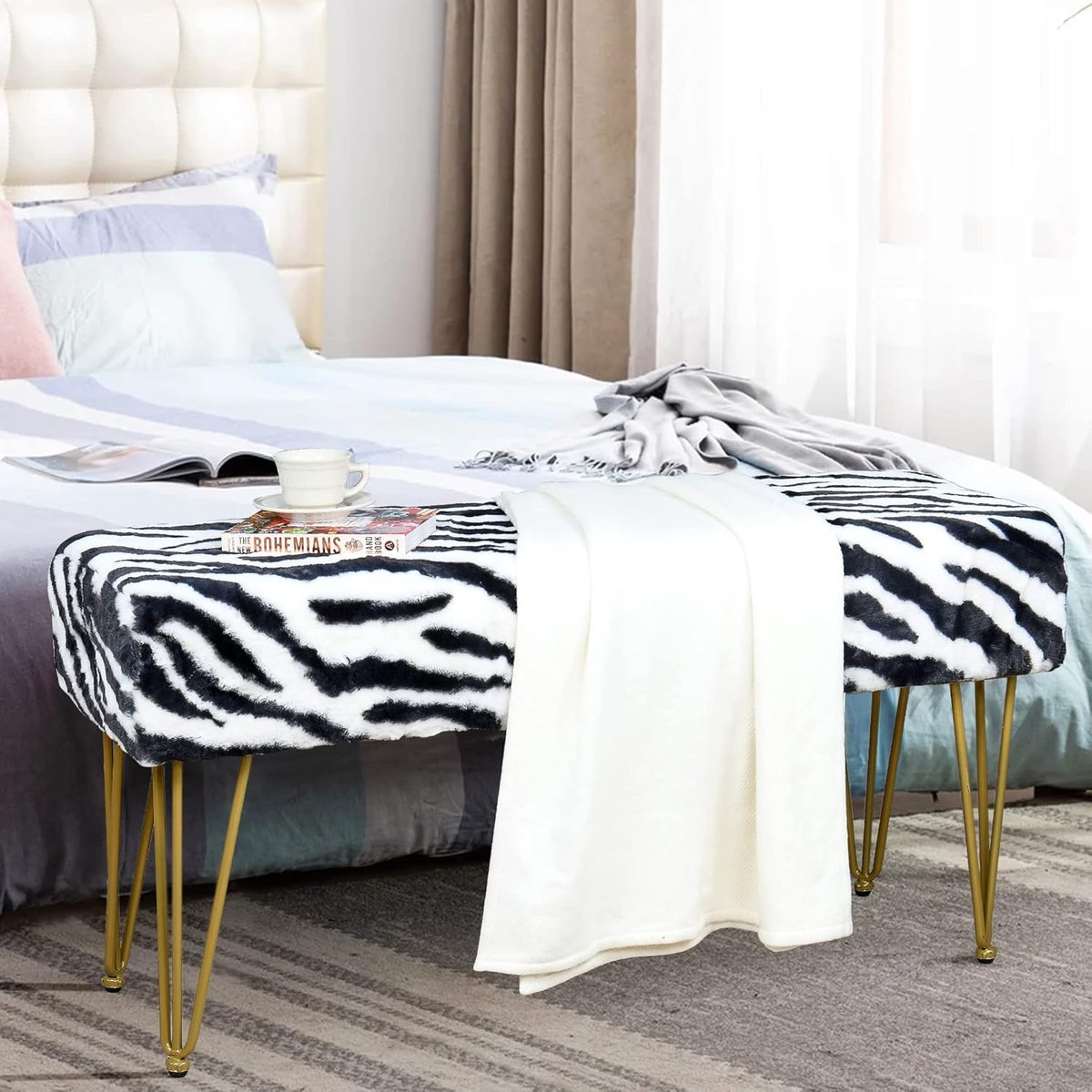 Exploring the Texture and Durability of Zebra Faux Fur Ottoman Materials