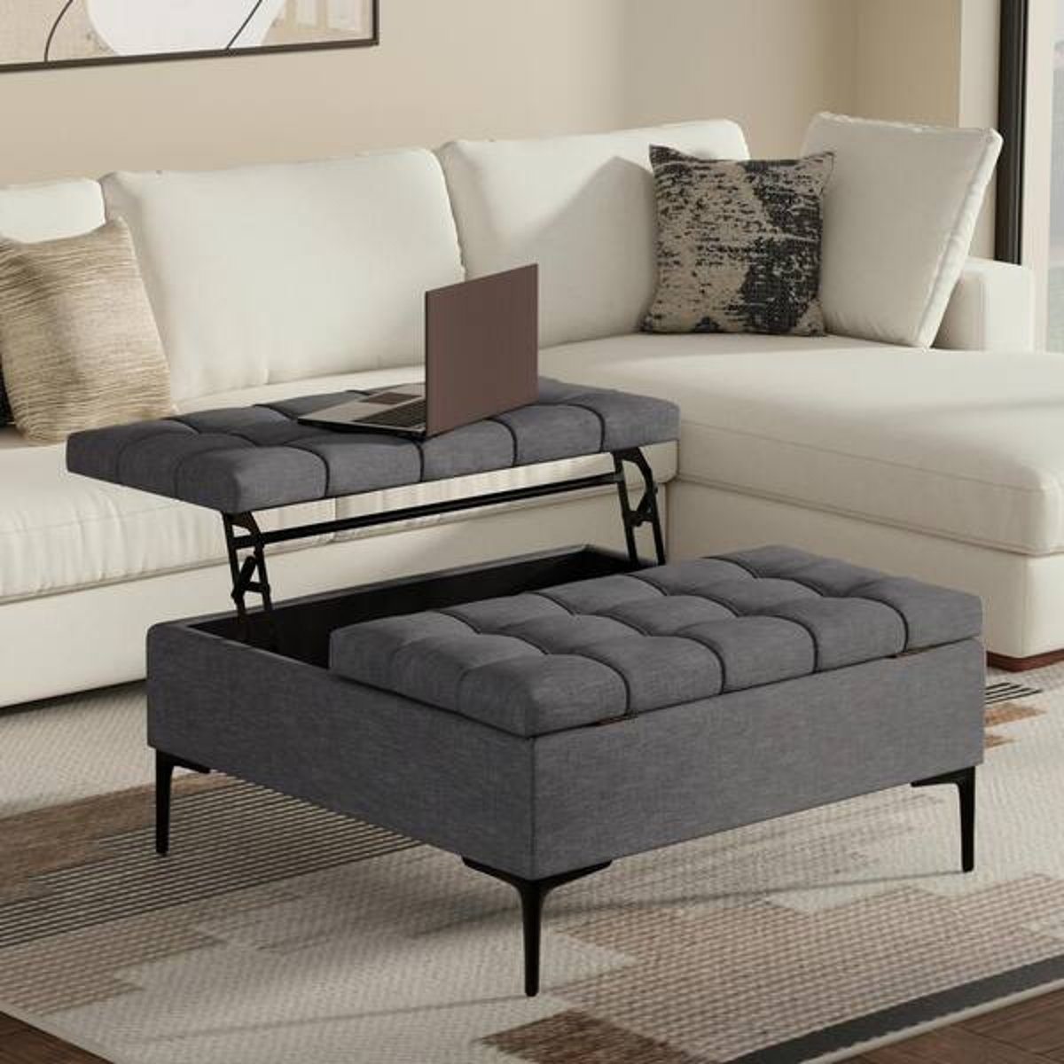 Understanding the Classic Design Elements of Laura Mid Century Lift Top Storage Ottoman