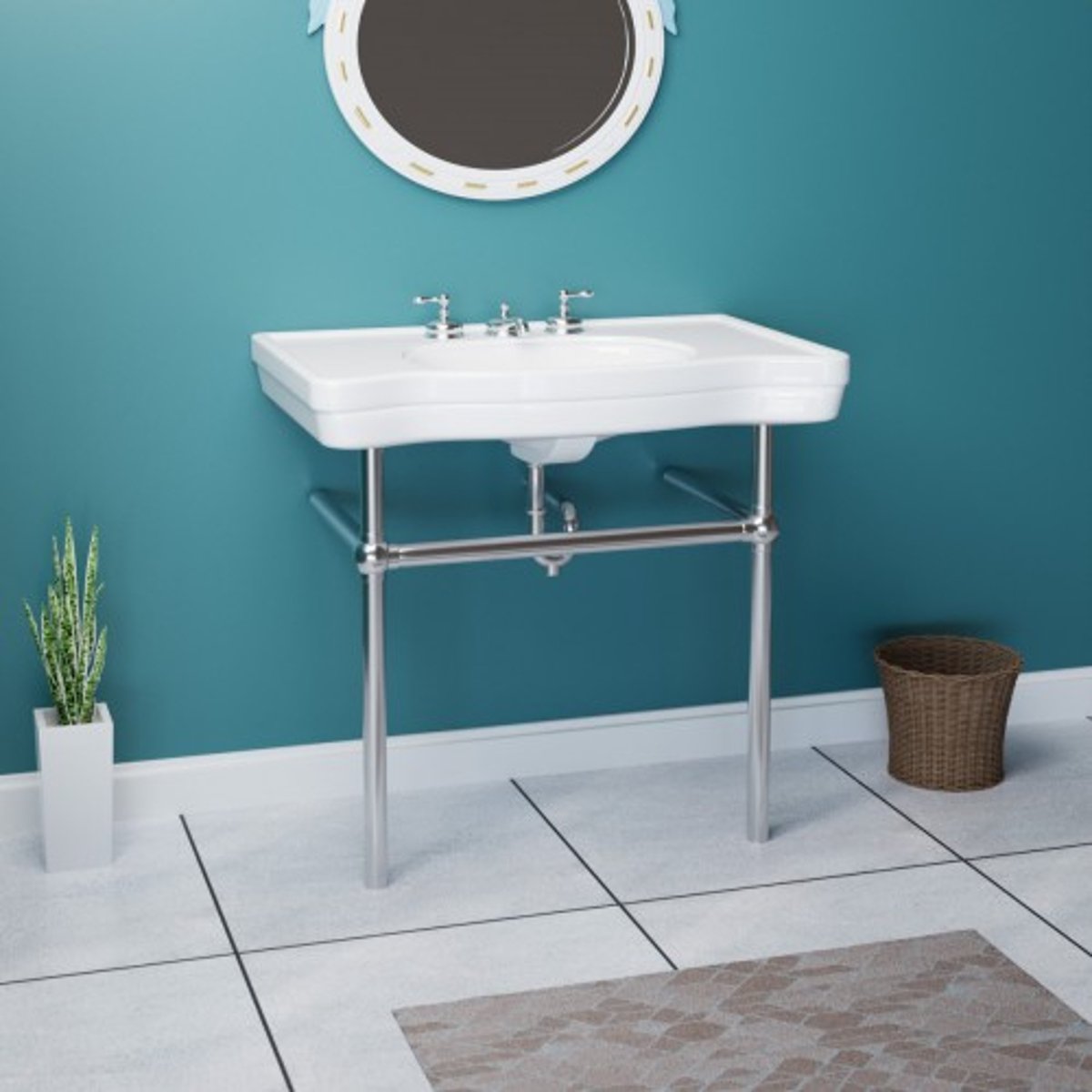 Transforming Bathrooms with Deluxe White Porcelain Console Sinks