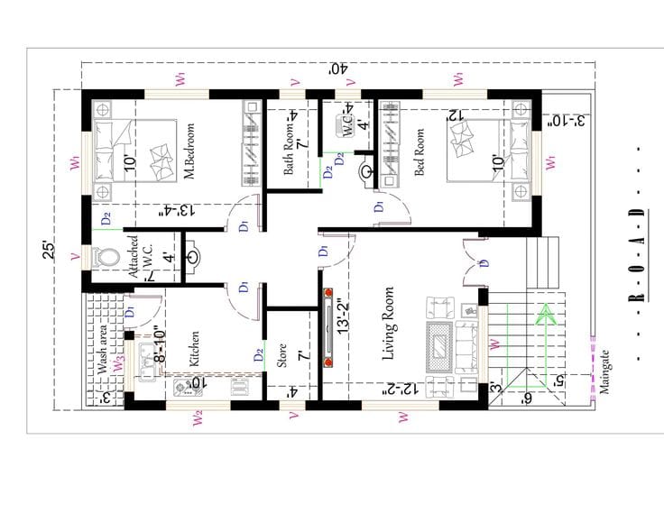 1000 sq ft house plan 5