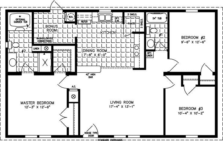 1000 sq ft house plans 3 bedroom 2