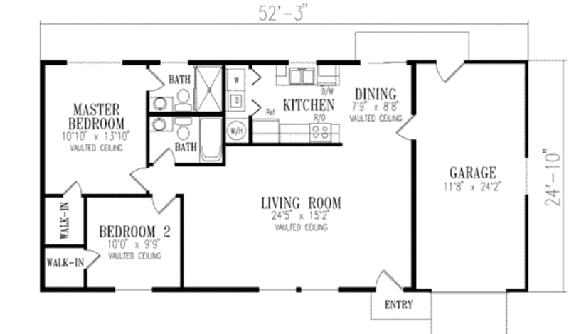 1000 square feet 2 bedroom house plans 2