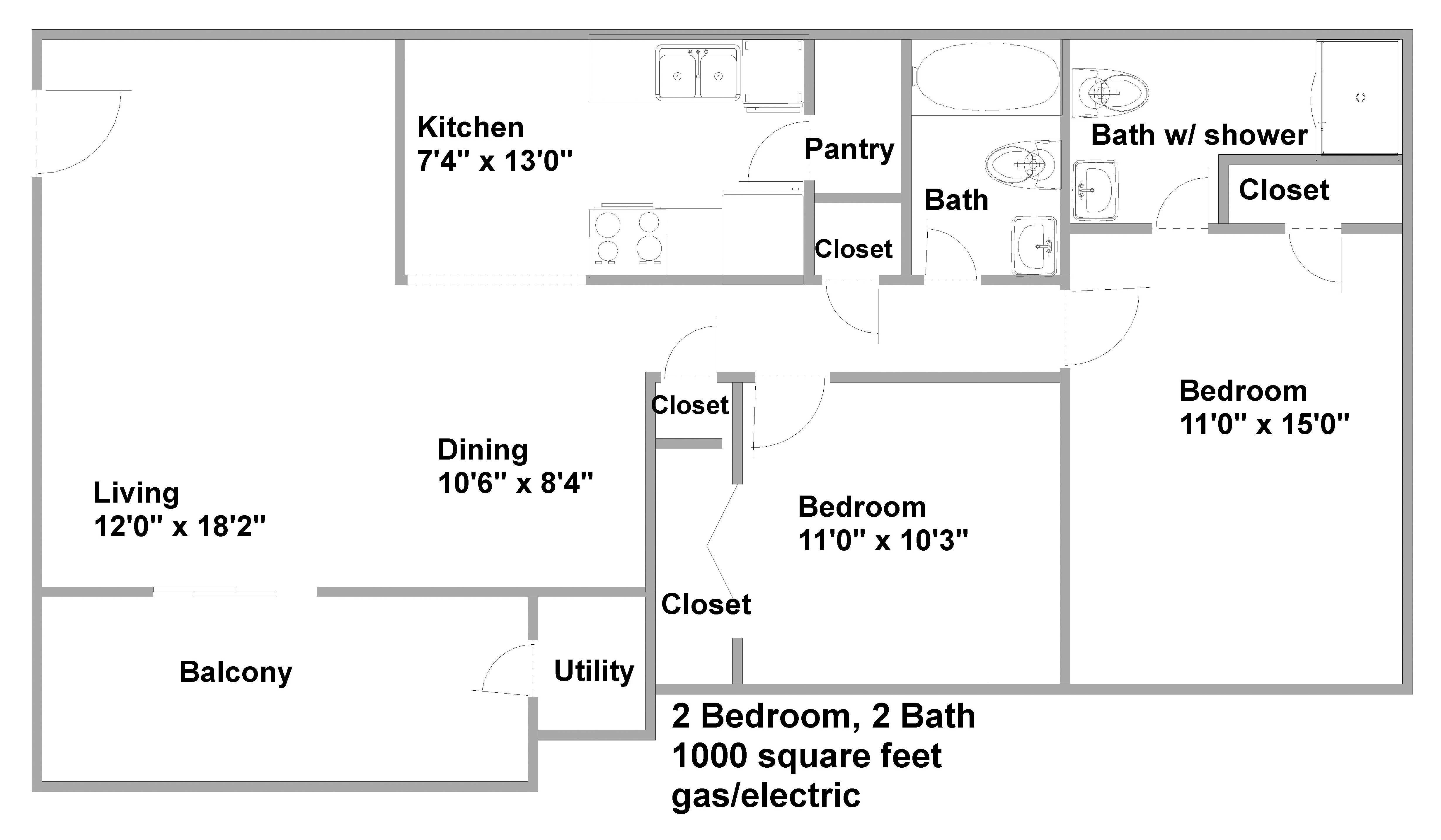 1000 square foot house floor plans 1
