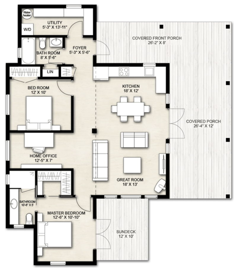 1200 sq ft 2 bedroom house plans 2