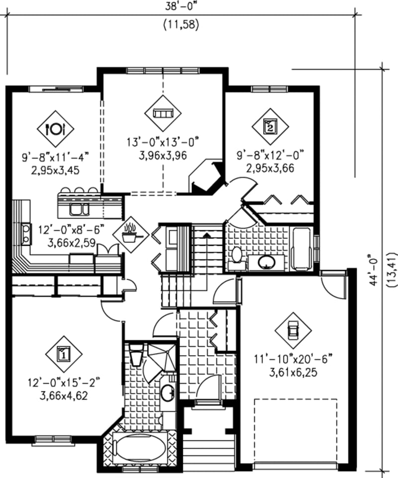 1200 sq ft 2 bedroom house plans 5