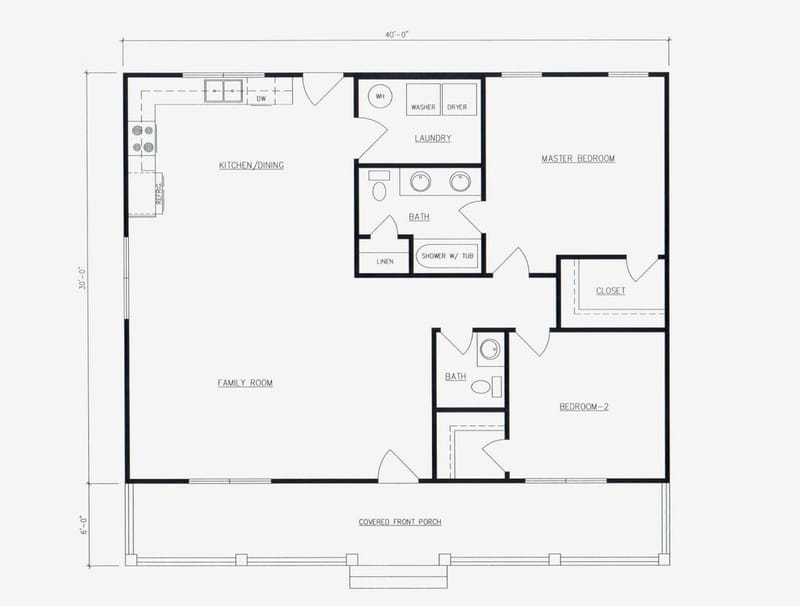 1200 sq ft 2 bedroom house plans 2