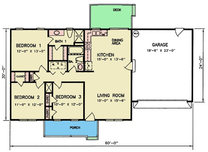 1200 sq ft cottage plans 5