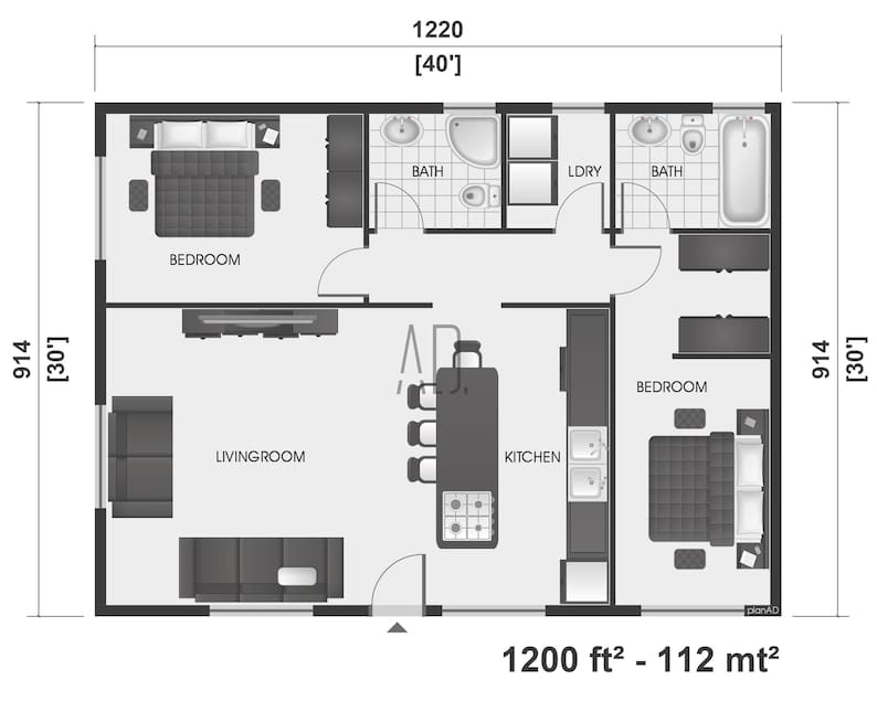 1200 sq ft floor plans 1