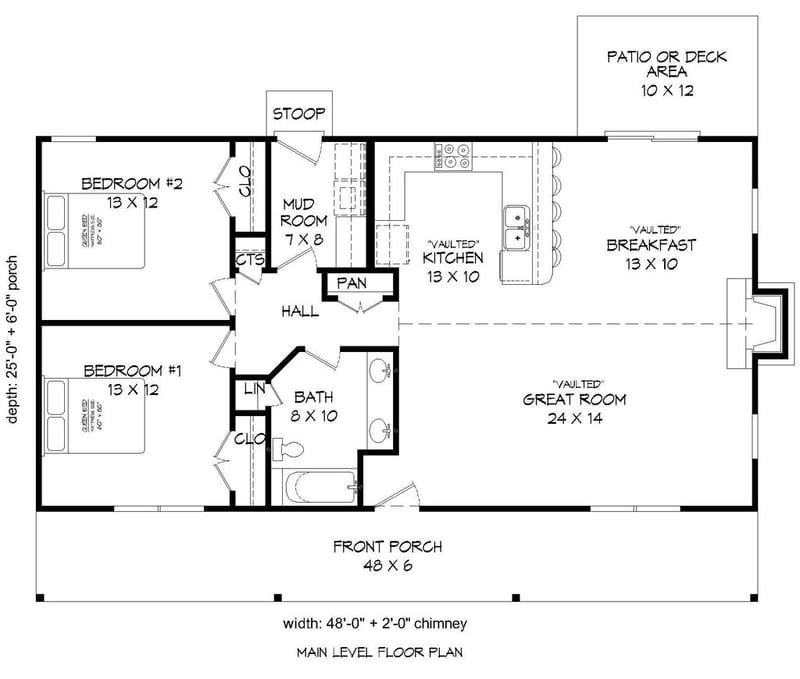 1200 sq ft house plans 2 bedroom 3