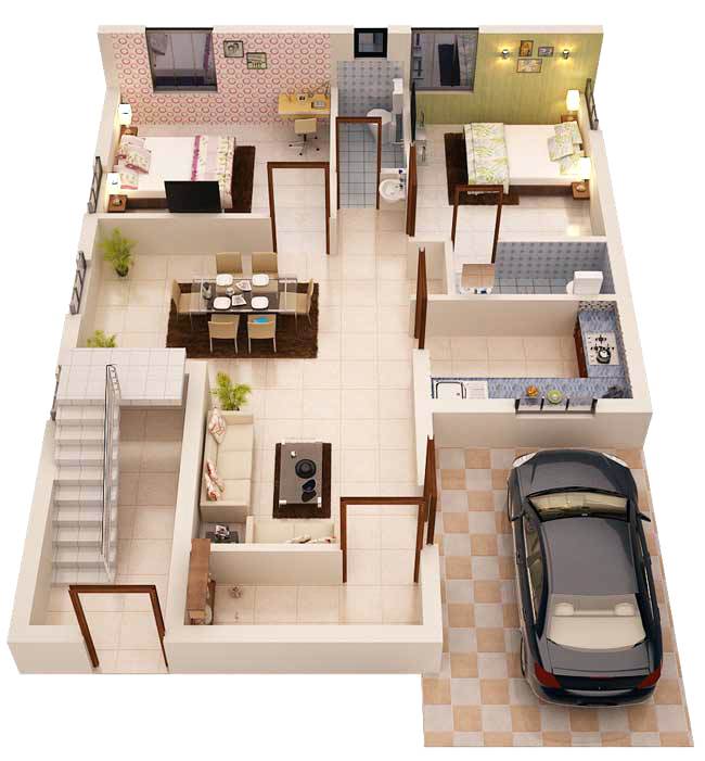 1200 sq ft house plans 3d 2