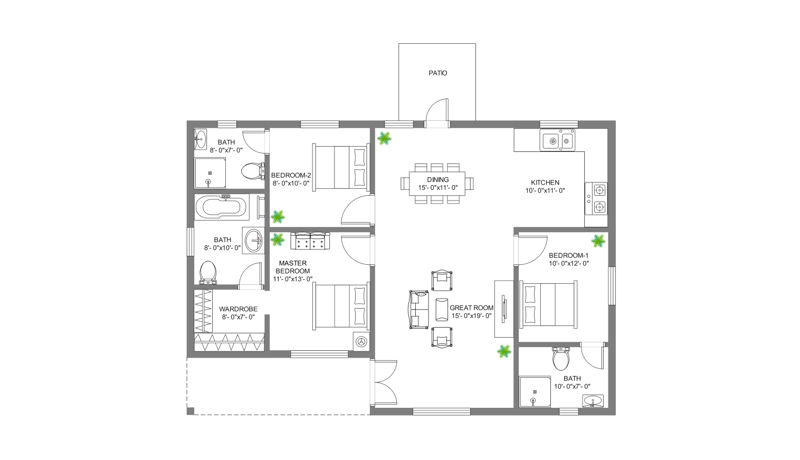 1200 sq ft house plans 3d 4